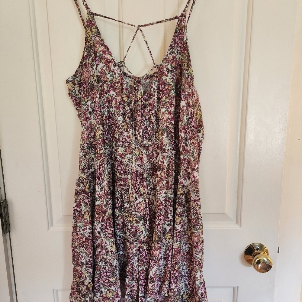 Wild fable romantic berry floral print swing trapeze dress size xxl - Picture 5 of 9